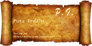 Putz Irén névjegykártya